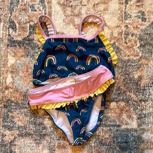 Rainbow print Bikini with Playful Ruffle Accents 5